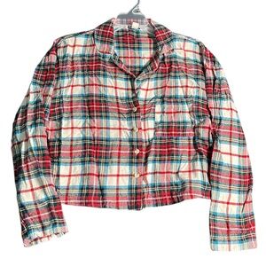 American eagle cropped button up flannel